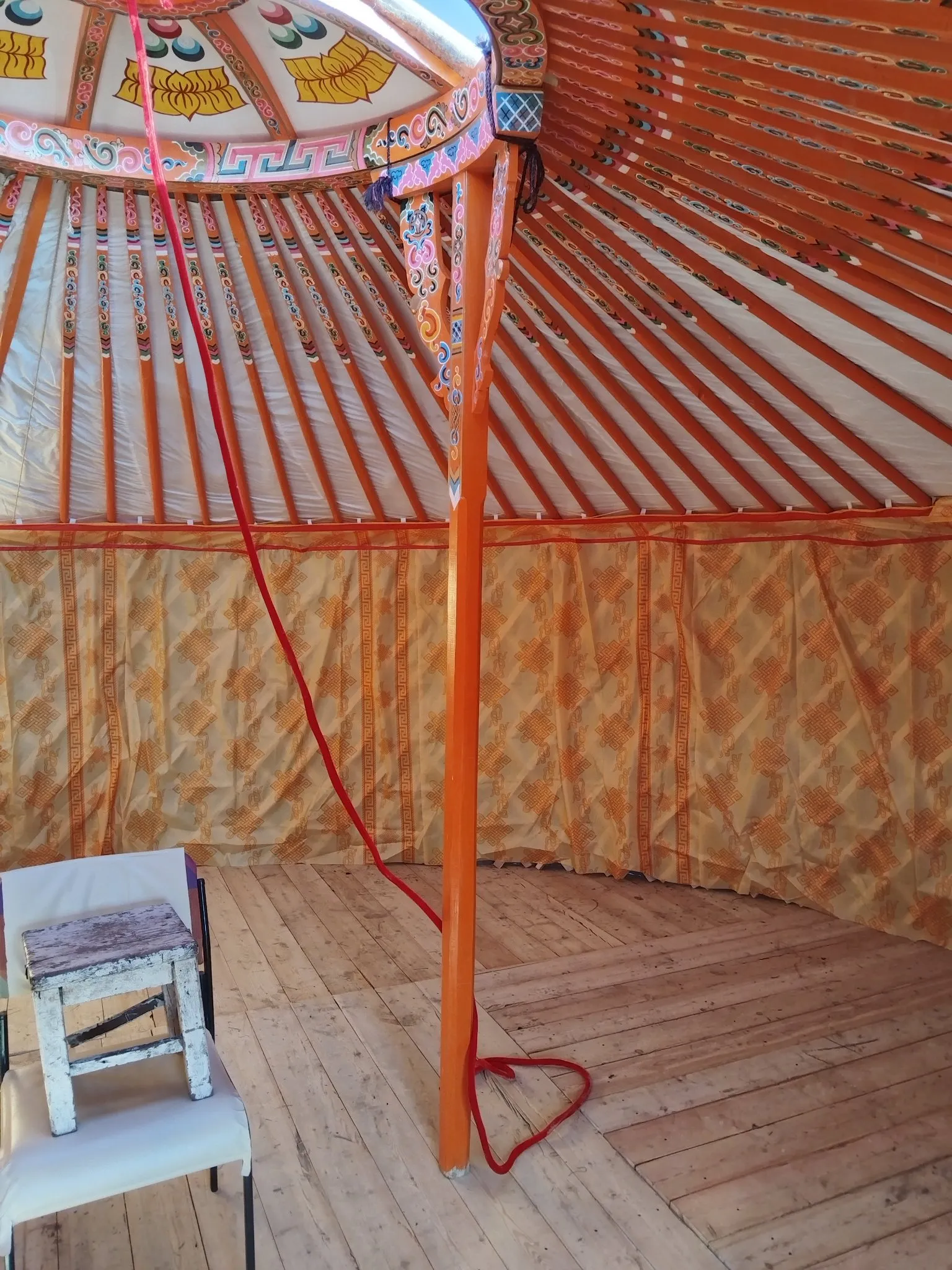 The interior of the living space is painted with cheerful colors