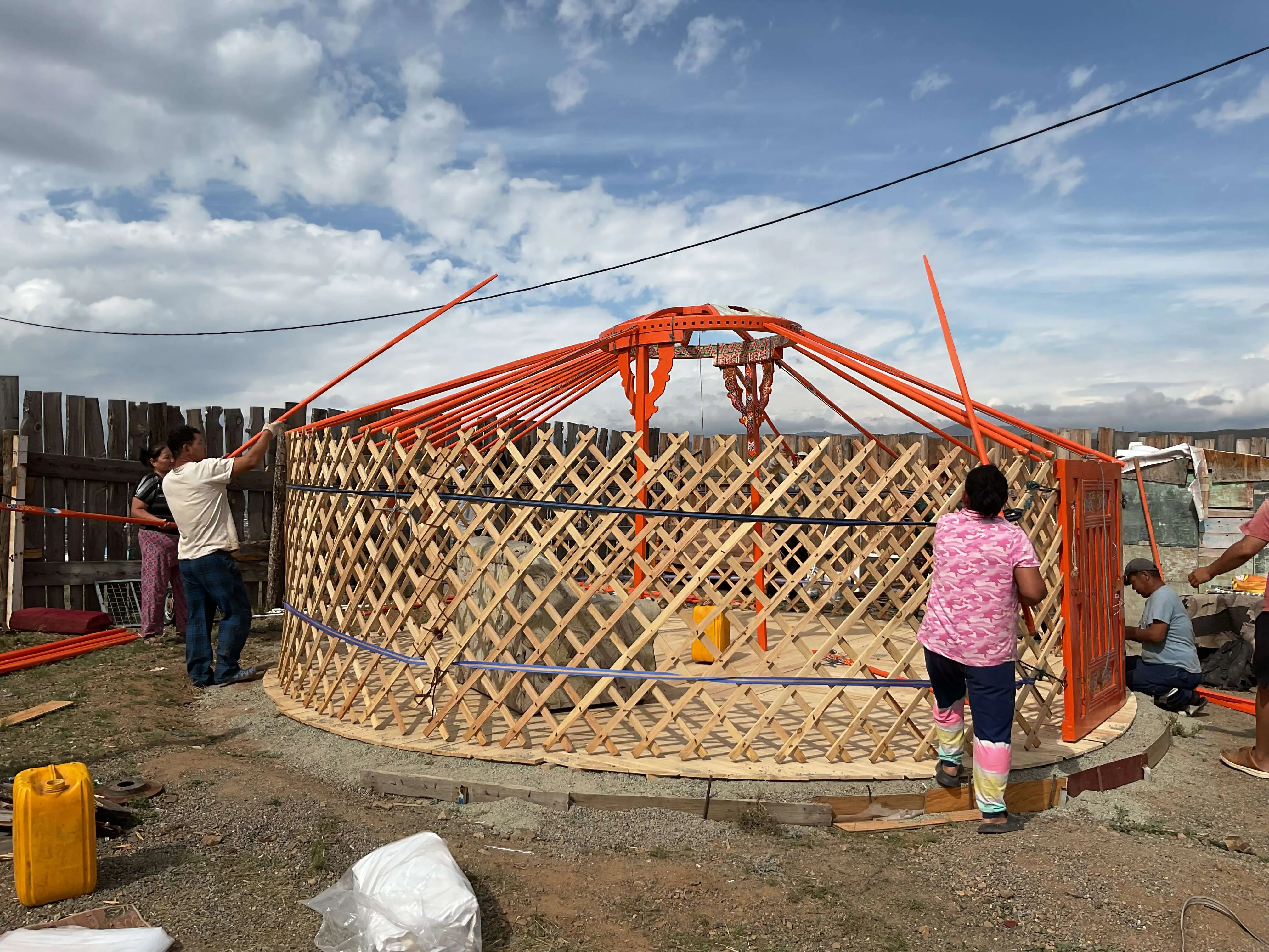 The construction of the new dwelling tent